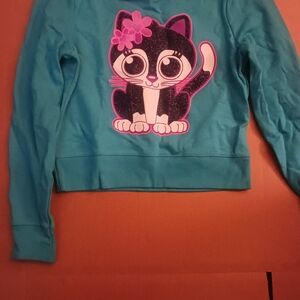 Justice Teal Cat Sweatshirt for Kids